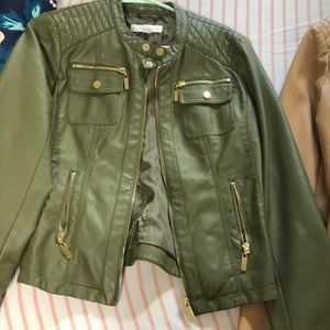 Green leather jacket
